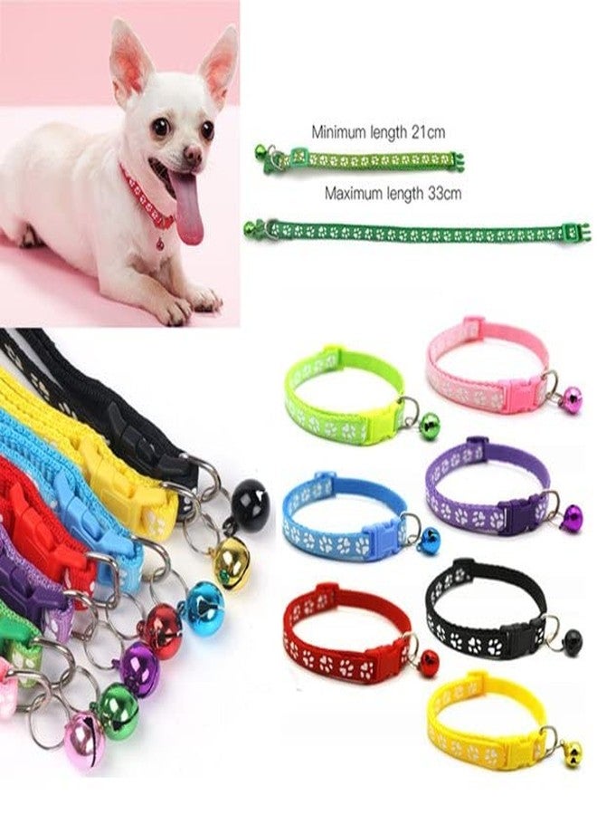 Pups&Pets طوق قطط من Pups&Pets بنقشة أقدام مع جرس، طوق أساسي للكلاب والقطط، مشبك قابل للتعديل، طوق من البوليستر للقطط والكلاب، طوق سريع الفتح وجيد التهوية 10 مم (أزرق سماوي) - Image 5